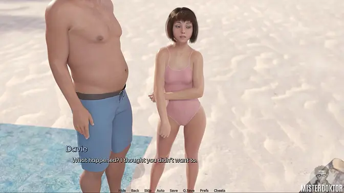 Cute teen babe with bouncy, busty tits