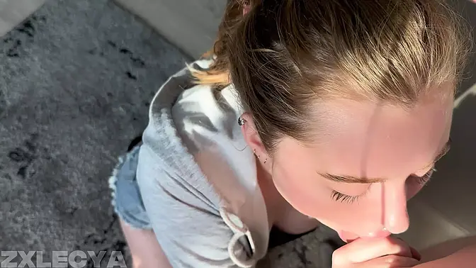 Cutie Russian Teen Sucks and Rides Dick Hard