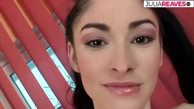 Cutie sucks two huge cocks before getting fucked hard