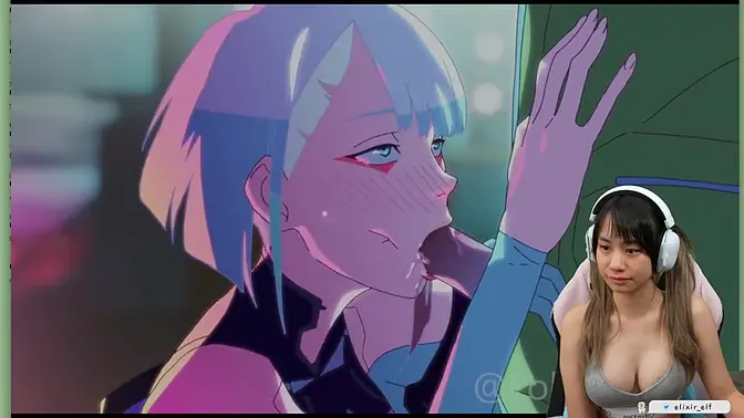 Cyberpunk Lucy gets edged by her fellow edgerunner