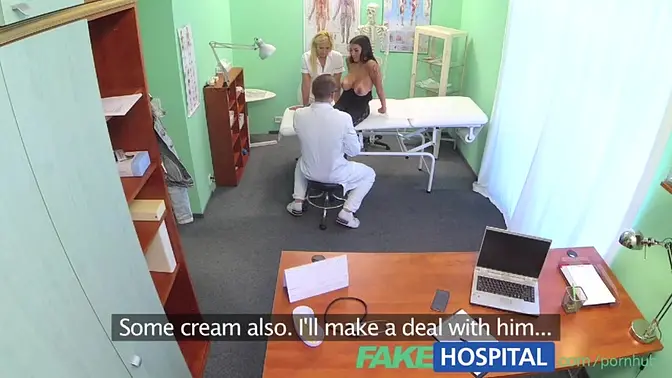 Czech Nurse plays doctor and fingering with busty patient