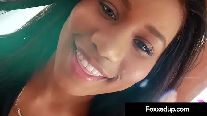 Dark Young Jenna Foxx Gets Off & Rubs Twat In Black Lingerie