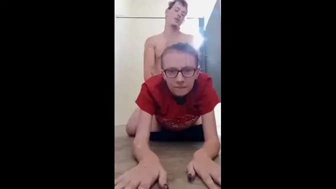 Desperate slut gets pounded in the park bathroom