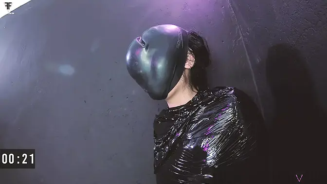 Desperate wife tied up and mummified for intense breath play