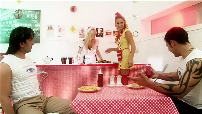 Diana Gold and Eve Black eager for group fun at sex party