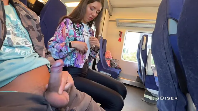 DisDiger's POV of Katty West giving a public train blowjob