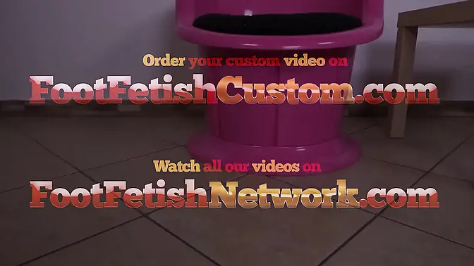 Eager lady spreads legs to show off pedicured feet and round ass in white lingerie