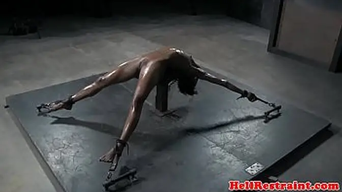 Ebony babe in high heels gets a painful BDSM session