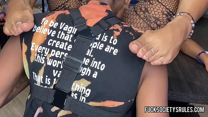 Ebony lesbian footcam bloopers