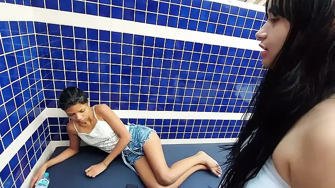 Enema punishment for sweet bitch who swallows all from her little asshole