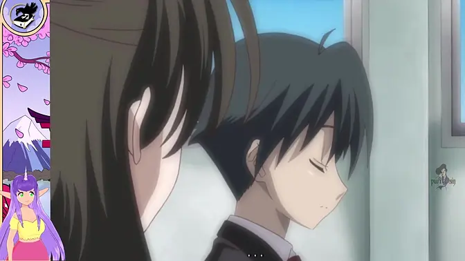 English-subtitled anime babe rides big boobed VTuber