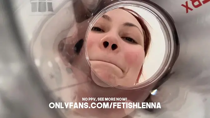 Enormous goddess swallows man whole in her coffee