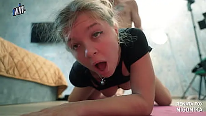 European blonde babe gets fucked hard after a jerkoff session