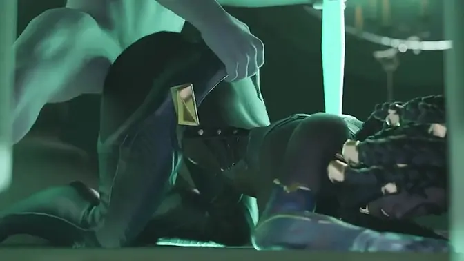 Evil audio accompanies 3D animated big boob skank getting drilled hard