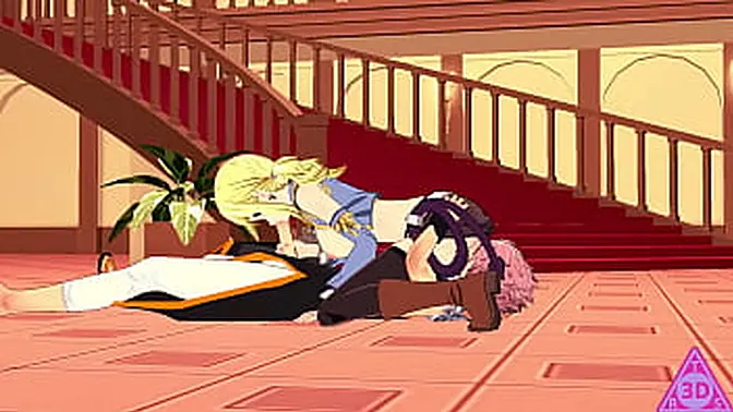 Fairy Tail Lucy Natsu gives a hot blowjob and handjob