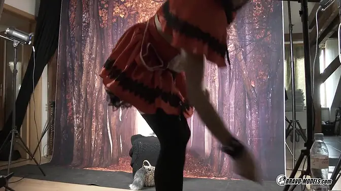 Famous skinniest beauties Rebeka Black gets blacked backstage at studio photoshoot