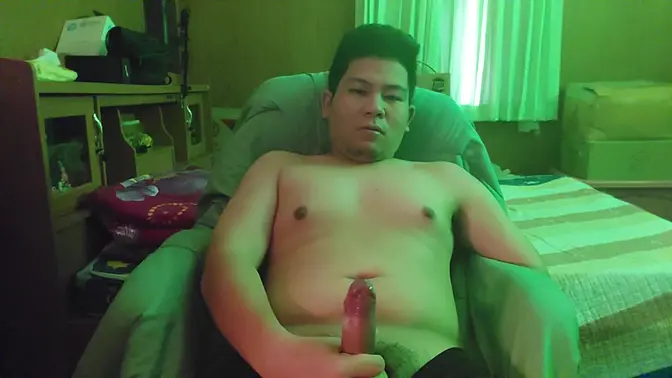 Fat Man Gets Creampie in Bedroom POV
