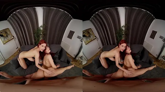 Feisty redheads strip and get pounded in intense anal session