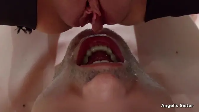 Femdom Piss in mouth and cleanup close up