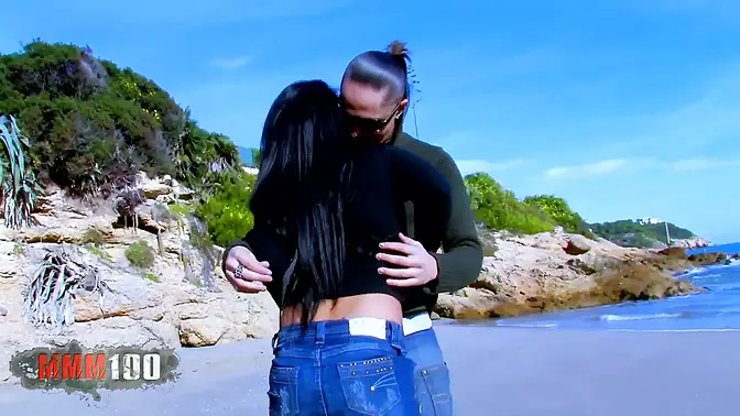 FFM Beach Threesome with Yesenia Rock and Jessica Bitch