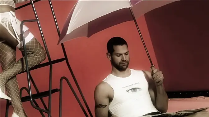 Filthy babe in fishnets takes a nasty, messy fuck