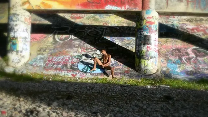 Fitness Model Masturbates to BBC in Public