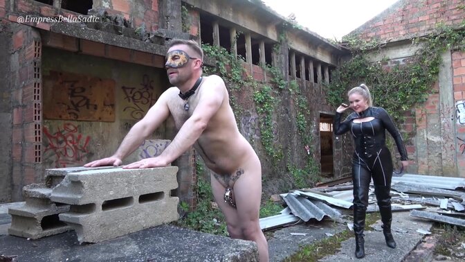 Foot Mistress Empress Bella dominates with leather boots and foot odor