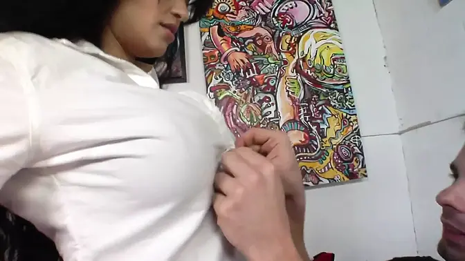 Freaky girl enjoys hardcore tit fucking and assjob