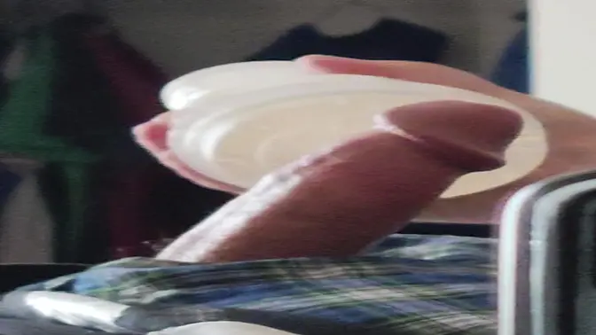 French guy jacks off with a male sex toy