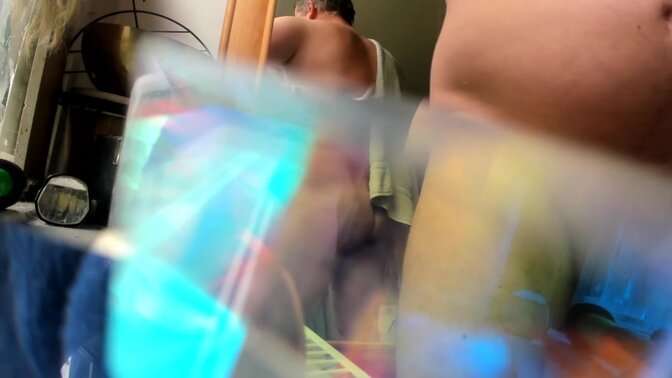 French guy proudly displays his massive cock on webcam post-shower