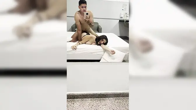 Fucking Alice's ass in the motel in front of the mirror, look at this bitch's expression