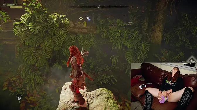 Gamer slut gets caught on cam while fucking