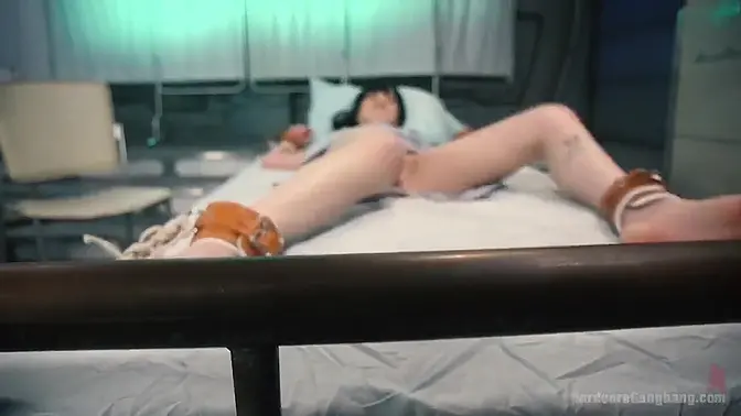 Gangbanged by three big cocks, psycho bitch gets fisted