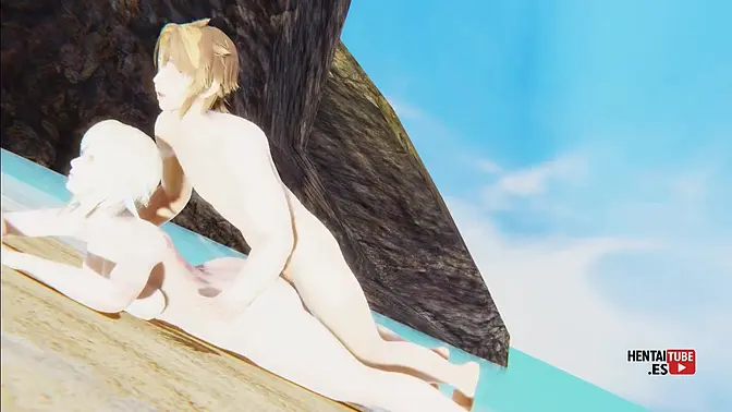 Genshin Impact - Animated Asian babe gets fucked at the beach