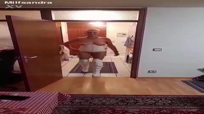 German milf Sandra takes it in the pants during Sommer 2025