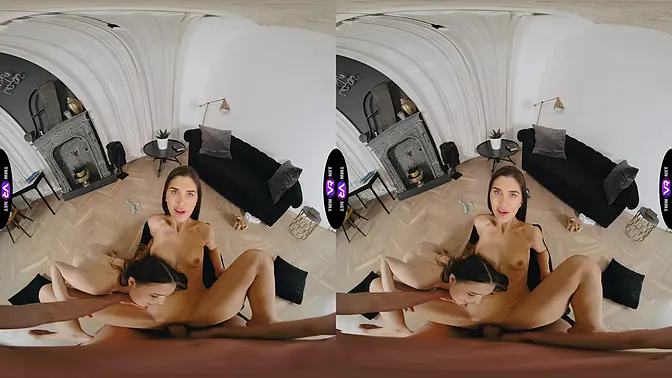 Girl gets two guy creampies on the floor