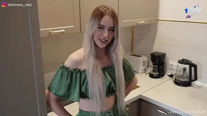 Gorgeous Russian girl moans as stepbrother fucks her in homemade sex story