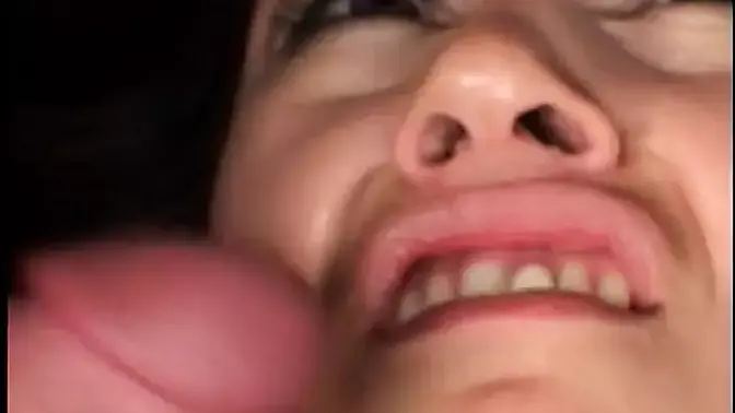 Gorgeous young brunette with belly ring and shaved cunt double teamed by studs