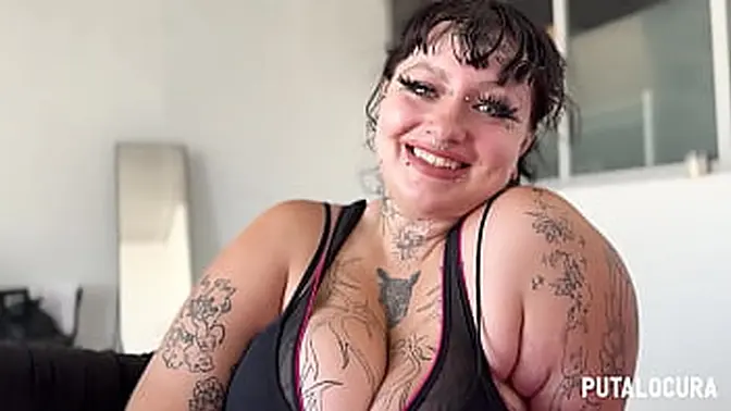 Goth BBW Deedee talks dirty then gets fucked hard in doggystyle