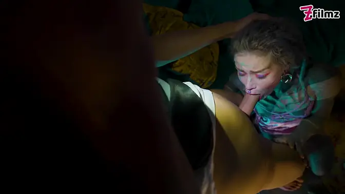 Goth Teen gets caught and then fucked