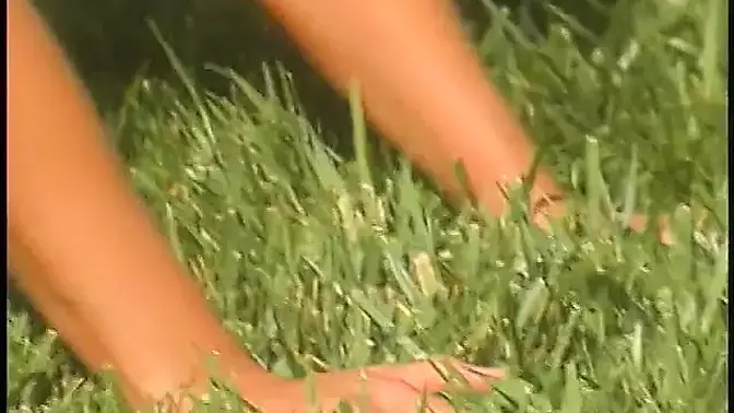 Grass session: Slut's cunt gets filled with cock