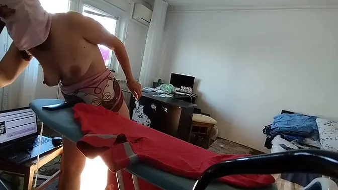 Hairy Latina wife teases with big tits and ass