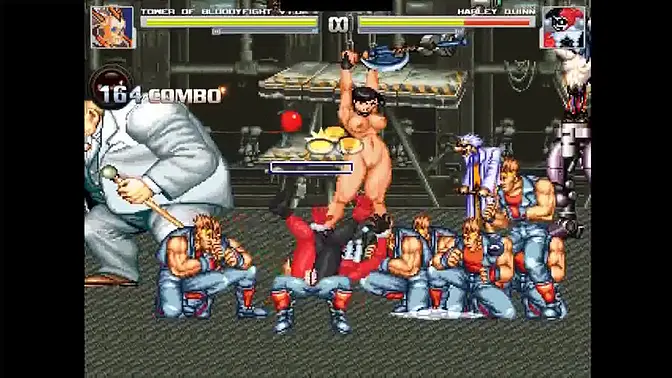 Harley Quinn gets gangbanged in doggystyle creampie gangbang