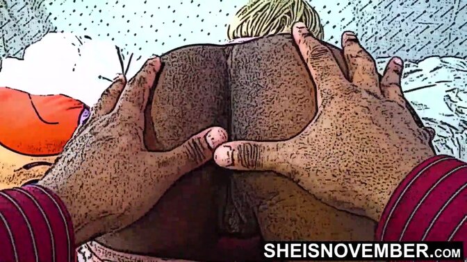 HD Animation Formatted Hardcore Doggystyle Fucking And POV Blowjob From Innocent Stepdaughter, Cute Young Black Babe Sheisnovember Shaved Pussy Fingering By Aggressive Stepdad BBC, Bending Her Brown Booty Over To Fuck By Msnovember