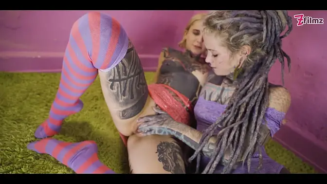 Heavily Tattooed Girls Go Wild with Magic Wand