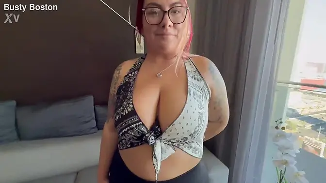 Heavily Tattooed Milf Sucks on Curvy Body w/ Massive Tits