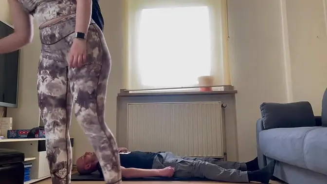 Heavy trampling by a merciless foot goddess