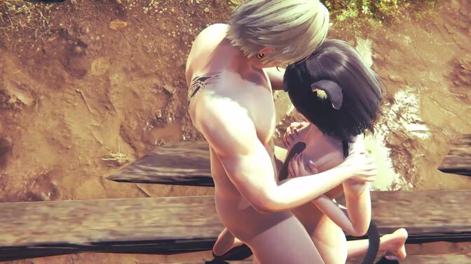 Hentai Uncensored 3D - Kitty masturbating with boobs & penetration until cum