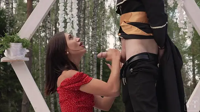 Holy Father pounds petite bride's big tits