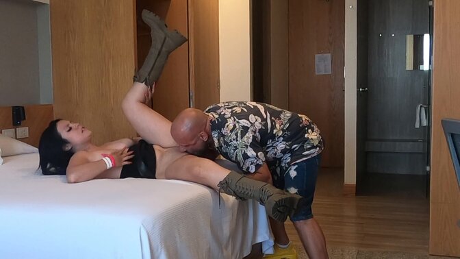 horny GF gets pounded in missionary position